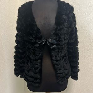 VINTAGE BCBG RABBIT FUR JACKET